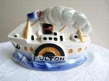 Tirelire à casser ESDEVE Bateau à vapeur FULTON  Art déco années 30