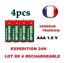PILES  rechargeables lot de 4  Alcaline BATTERIES LR03 AAA 8800mAh