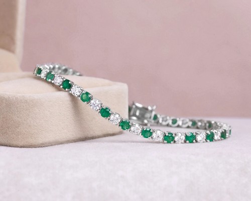 Bracelet tennis blanc 14 - or,