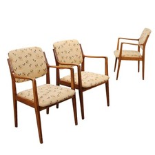 Chaises Vintage Hêtre Teinté Tissu Italie Années 50-60 Originales