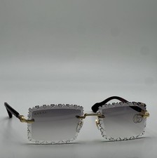 Gucci Custom Diamond Cut GG122O SunGlasses Grey Gradient