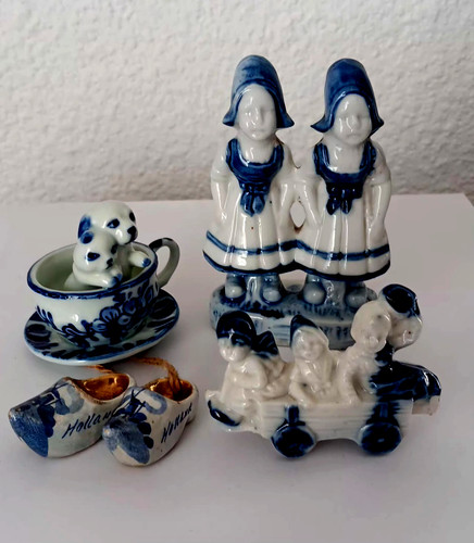 Delf porcelaine blue figurines - porcelaine,