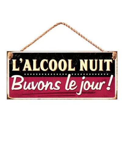 Plaque métal humour bar - , &