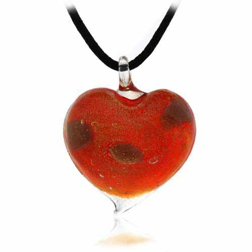 Murano verre rouge paillettes - murano,