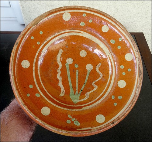 Ancien plat aile terre cuite - terre,