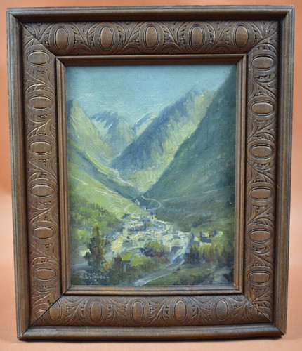 Peinture huile sur bois - peinture, à