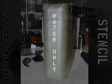 POCHOIR REUTILISABLE STENCIL MARQUAGE JERRYCAN JERRICAN WATER R6 . jeep willys 