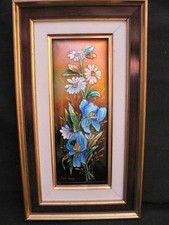 Ancien tableau émaux de Limoges,  signé Camille Fauré