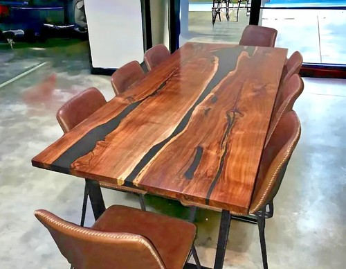 Table bois époxy noir - époxy,