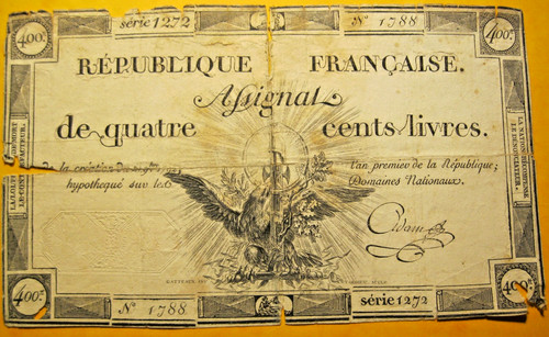 France assignat 400 - de, livres