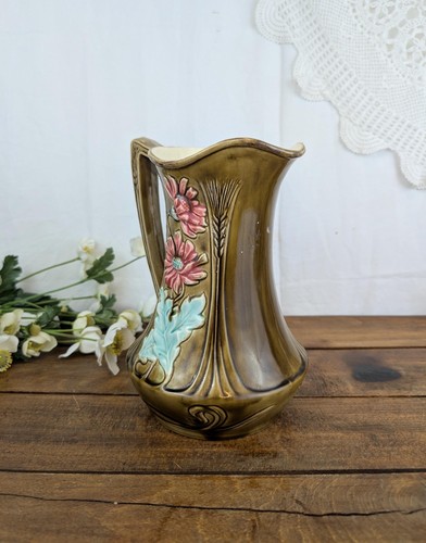 Pichet barbotine art nouveau - art,