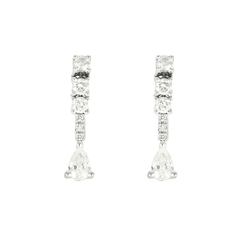 Boucles oreilles or blanc - or,