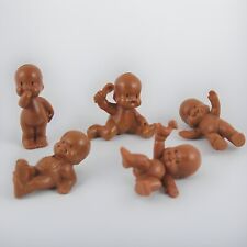 5 poupées LES BÉBÉS marron EL GRECO jouets PVC vintage années 80 Espagne
