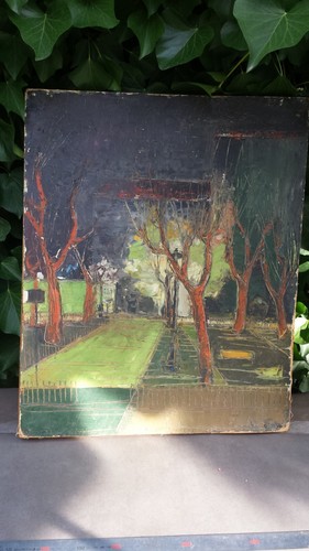 Ancien tableau huile panneau - ancien, huile/panneau