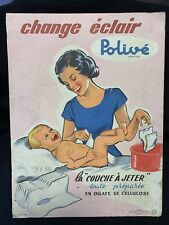 lange carton publicitaire ancien 1940 Change Éclair bébé 32-24cm Mm Gaillard