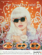 publicité Advertising  0123  1992  lunettes solaires Swatch  Eyes