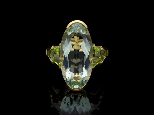 Bague péridote améthyste