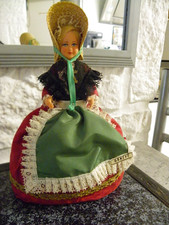 POUPEE FOLKLORIQUE PETITCOLLIN CELLULOID GENEVE 17,5 CM B ETAT