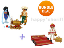 Playmobil ensembles 1004 tapis volant sorcier et 1005 sorcier génie scellé NE...