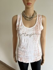 Débardeur blanc et doré Morgan taille M bon état 