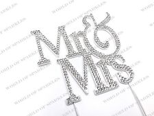 Bling Mr.et Mme Mariage Anniversaire Strass Gem Gâteau Dessus Argent D2