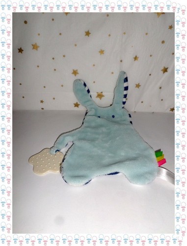 Doudou plat lapin bleu - ㊲,