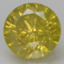 Cert 1.58 Carat Canari Jaune SI3 Rond Brillant Naturel Amélioré Diamant 7.17m