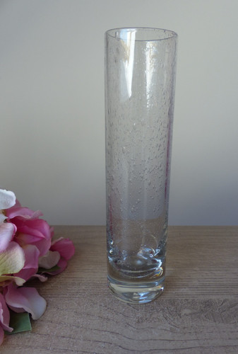 Vase vintage verre bullé - vase, en