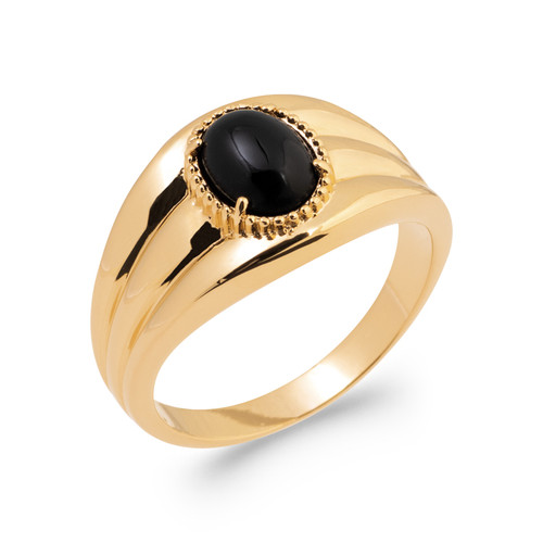 Bague pierre agate noire - bague,