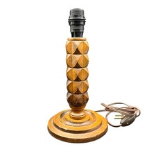 Lampe en bois tourné dans le style de Charles Dudouyt 
