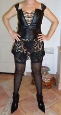  Corset sexy armature lacet tissu couleur noir Taille M