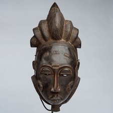 D047 - ART TRIBAL PREMIER AFRICAIN, MASQUE BAOULE ANCIEN,COTE D'IVOIRE