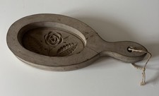 moule à beurre Forme Ovale Rose En Bois Sculpté art populaire Savoie Chalet Déco