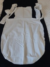 Ancien tablier de service en coton blanc