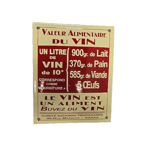 Plaque émaillée valeur - plaque,