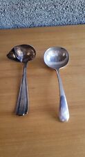 2 ANCIENNE CUILLERES A SAUCE ARGENT STERLING ANGLAIS  ET BOULENGER POINCONS 