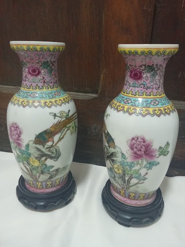 Paire vases porcelaine - de,