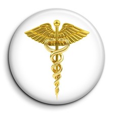 Caducée médecine doré -