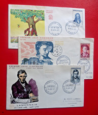3 ENVELOPPES  FDC  1er JOUR :  CELEBRITES  année 1957