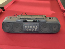 Poste Radio Double Cassettes Boombox SANYO BASSXPANDER Fonctionne