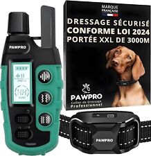 PAWPRO Collier de Dressage, Portée XXL de 3000m, Conforme Nouvelle Loi 2024