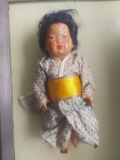 Poupée ancienne Petitcollin Celluloïd Asiati en tenue d'origine 