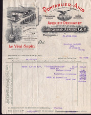 PONTARLIER (25) DISTILLERIE ANIS ,LIQUEUR de SAPINS "DECHANET / Armand GUY" 1938