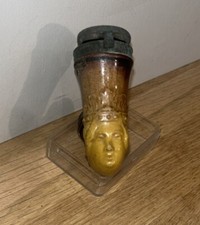 Ancienne Pipe De Collection Tête Fourneau Foyer Tête En Céramique Sculptée