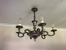 Lustre ancien en étain Debut XX eme à 6 Bras