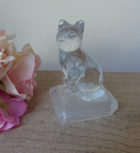 Figurine chat cristal arques - chat,