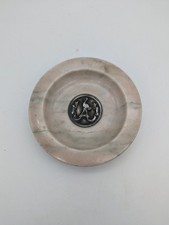 Cendrier en Onyx, Années 50, Décor Flamand Rose Argent?