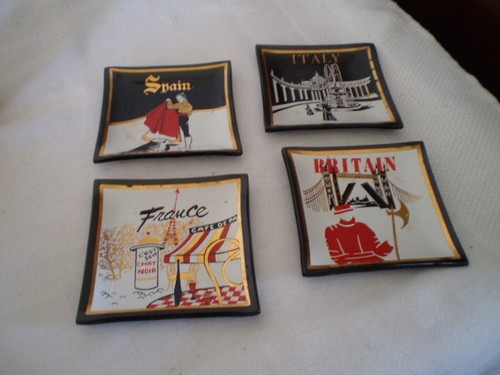Set black glass square - black,