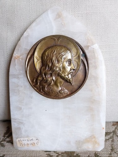 Plaque marbre avec tête - plaque, de
