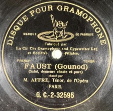 Affre : Faust (Gounod) DISQUE